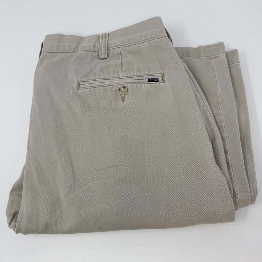 Polo Ralph Lauren Classic Fit Pleated Chino Pants Mens 38x34 Fits 38x33 Khaki